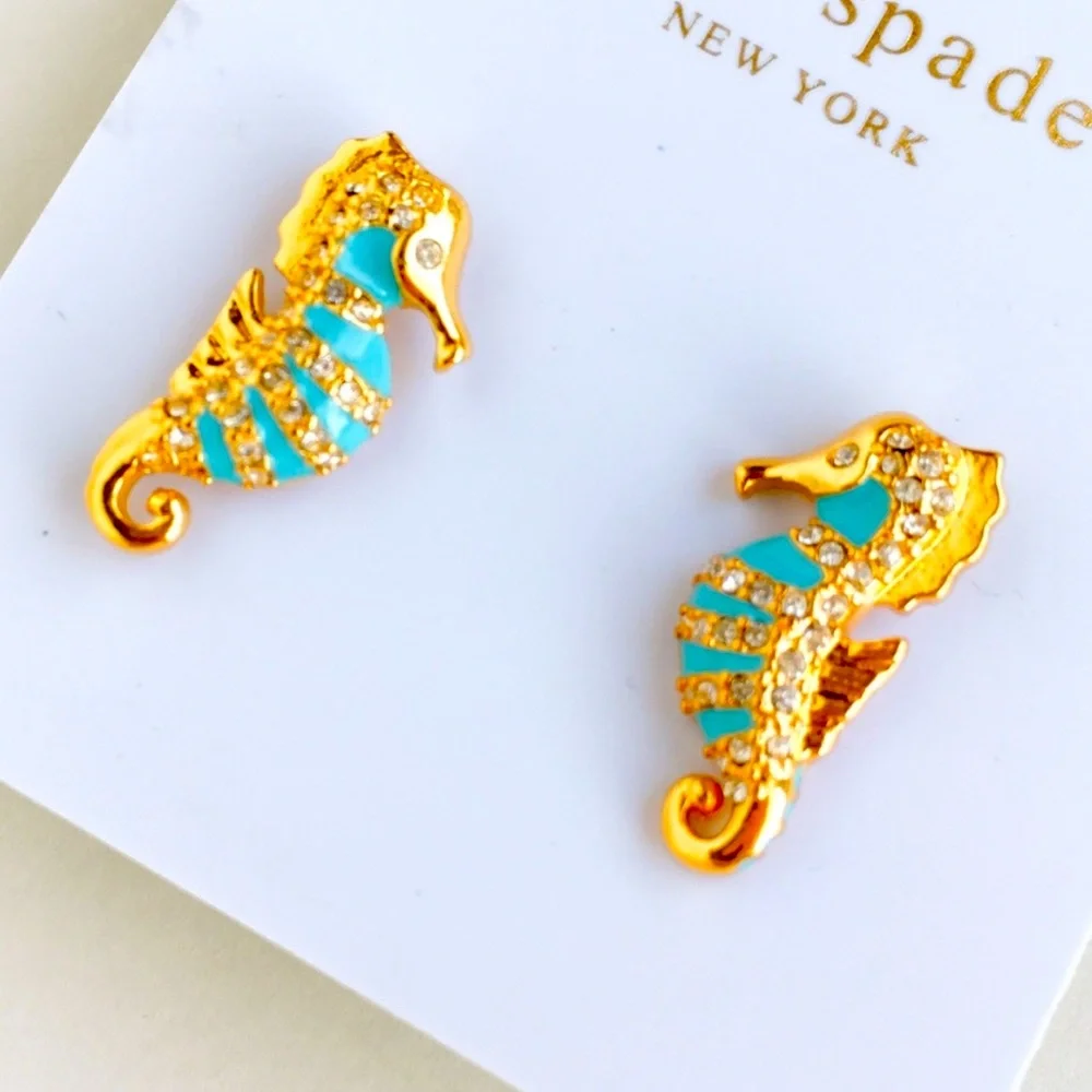 New  Kate Spade  Seahorse Stud Earrings - Picture 4 of 8